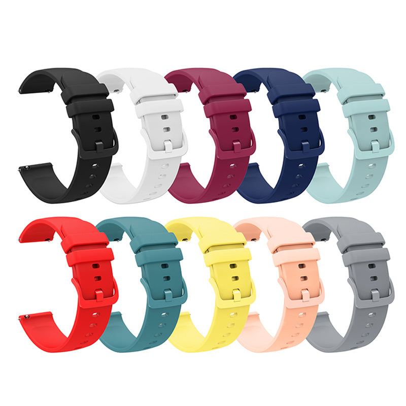Universal 22mm Silicone Replacement Wrist Band Solid Color Adjustable Watch Strap with Same Color Buckle Universal 22mm Silicone Replacement Wrist Band Solid Color Adjustable Watch Strap with Same Color Buckle